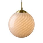 Candeeiro suspenso CANDY BALL, cinzenta/latão envelhecido, Ø 25 cm - Halo Design
