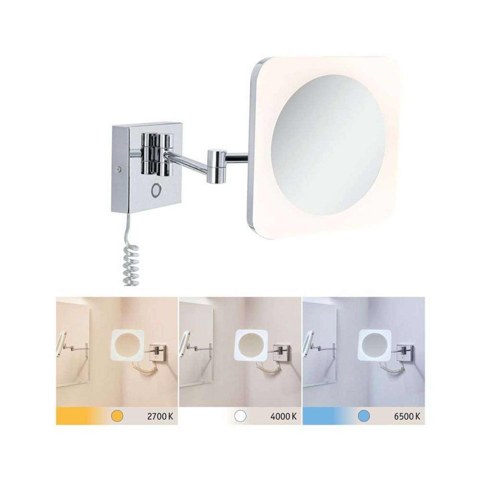 Jora LED Vanity Fali Lámpa IP44 Króm/Fehér/Mirror - Paulmann