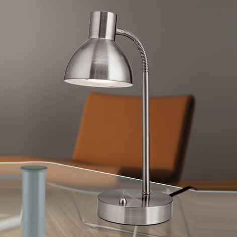 Mattnickelfarbene LED-Schreibtischleuchte Isra