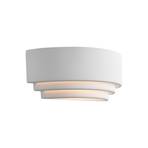 Lancio Oblong wall light made of plaster, with plug, white