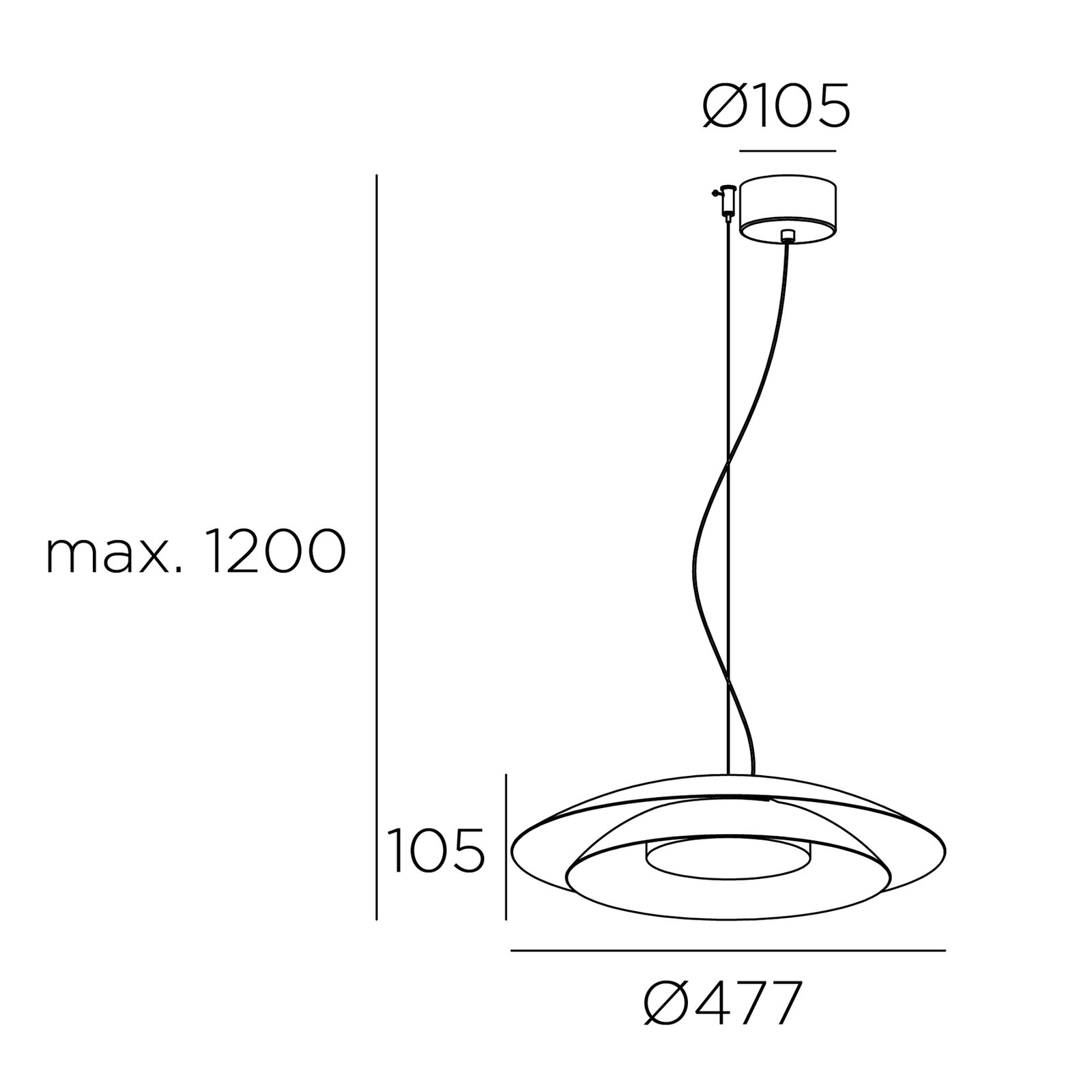 LEDS-C4 Noway Big dimmable, αποκεντρωμένο, μαύρο