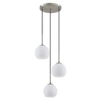 Jurian 3 Závěsné Světlo Opal/Nickel - Lindby