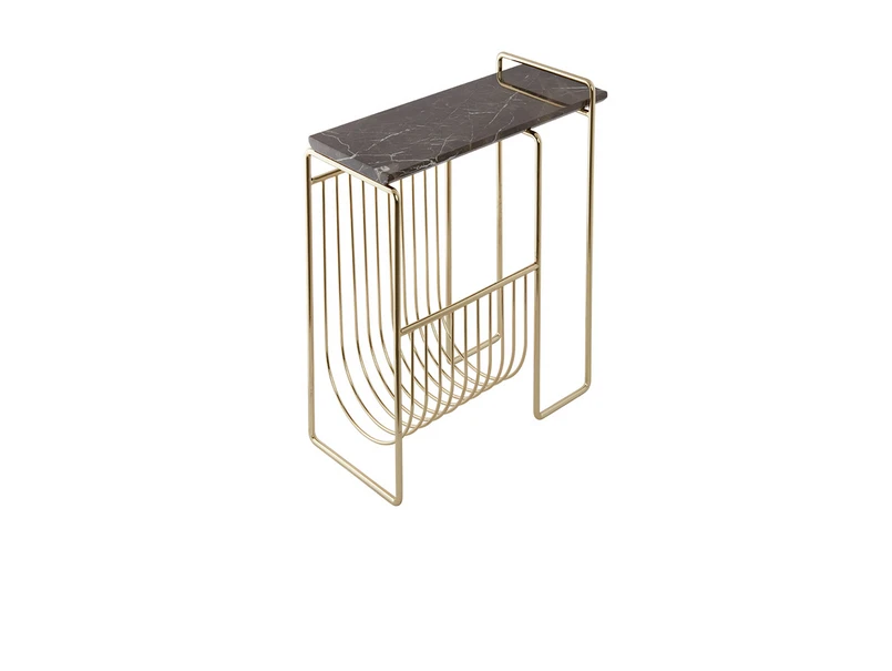 Produktfoto för AYTM - Sino Magazine Holder - Tidningshållare - Gold/Brown - L45xW21xH51 CM