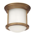 Candeeiro de teto exterior Hadrian Mini, bronze/branco opalino