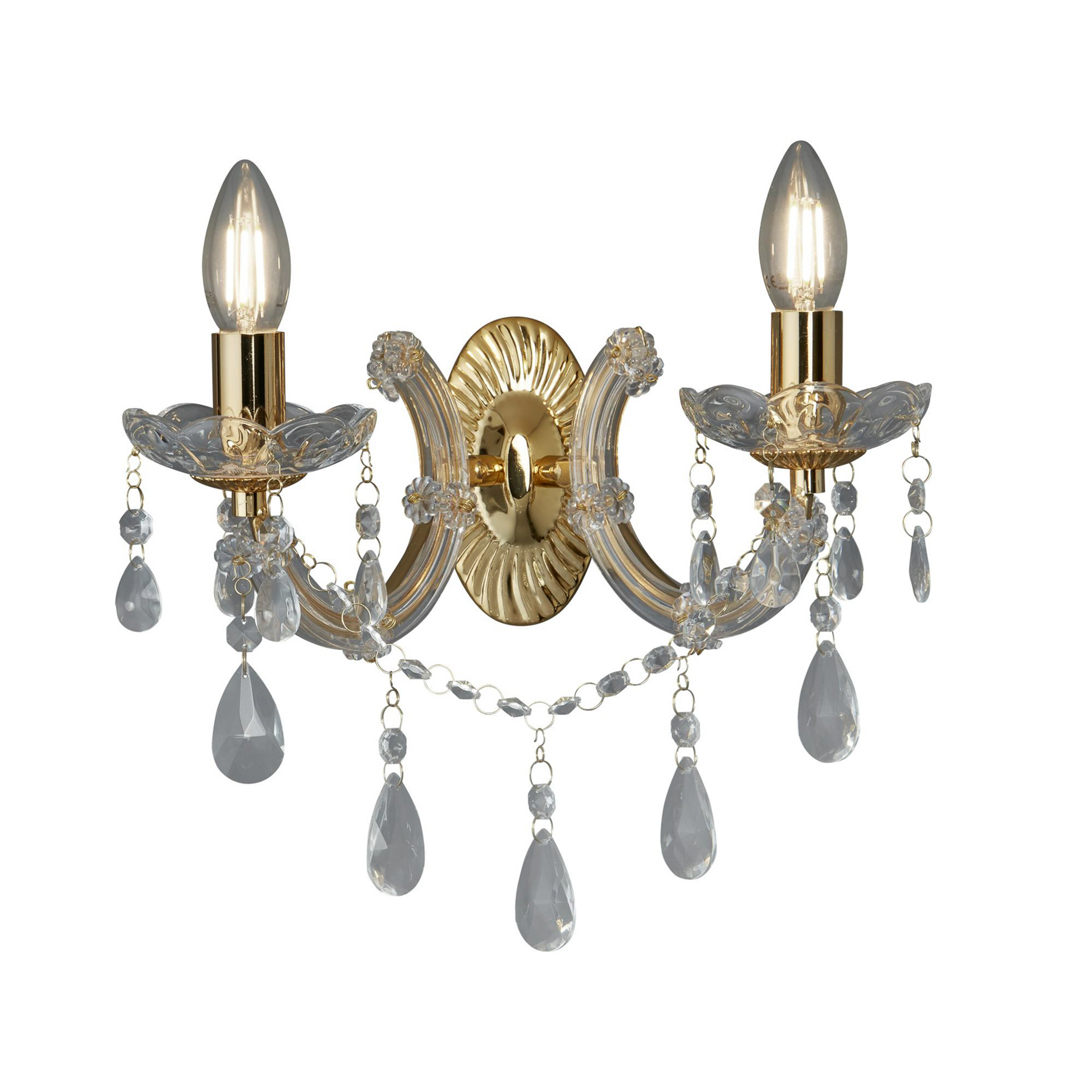 Marie Therese zidna svjetiljka, mesing, 2 lampe