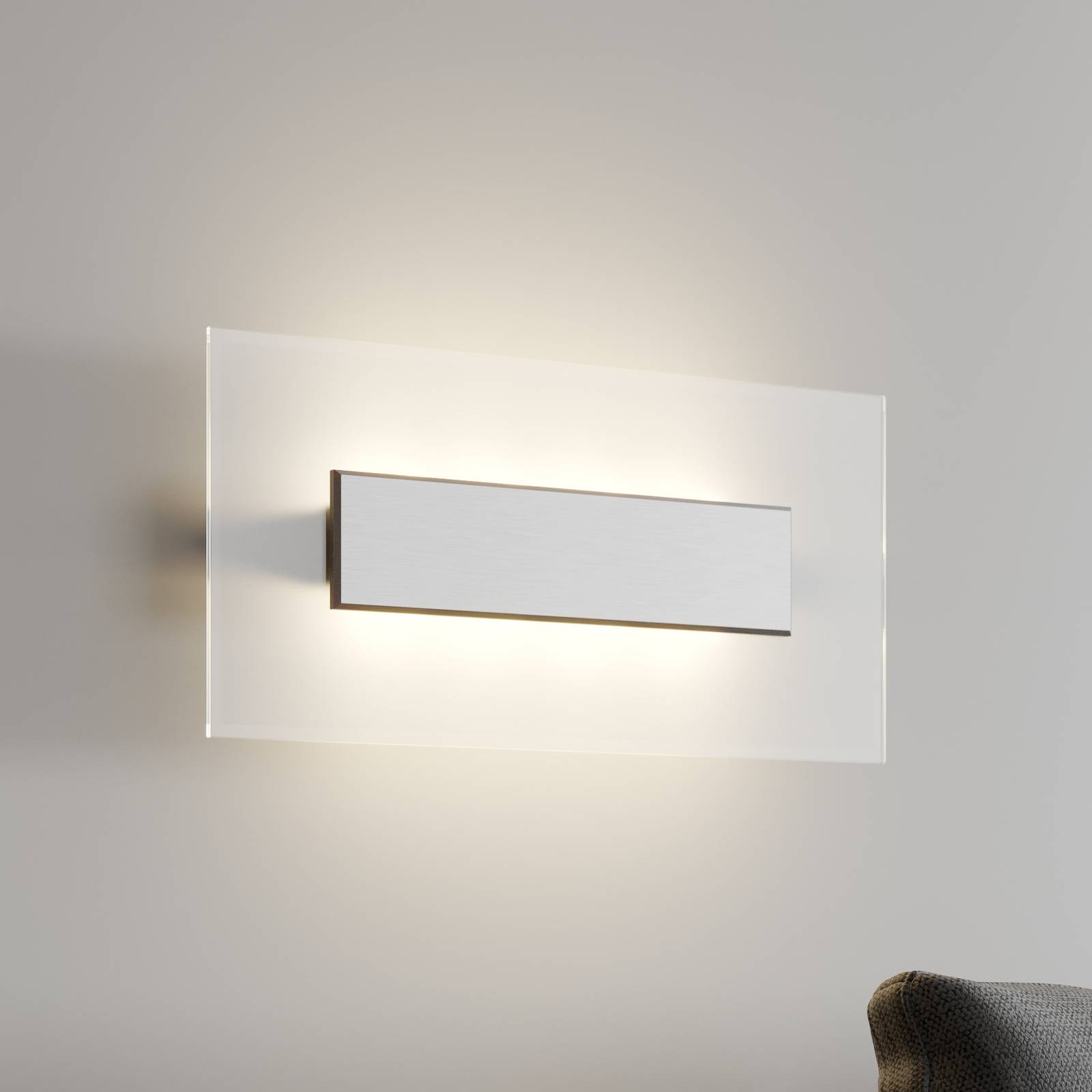 Quitani kinkiet LED Lole, aluminium, 59 x 29 cm, szkło