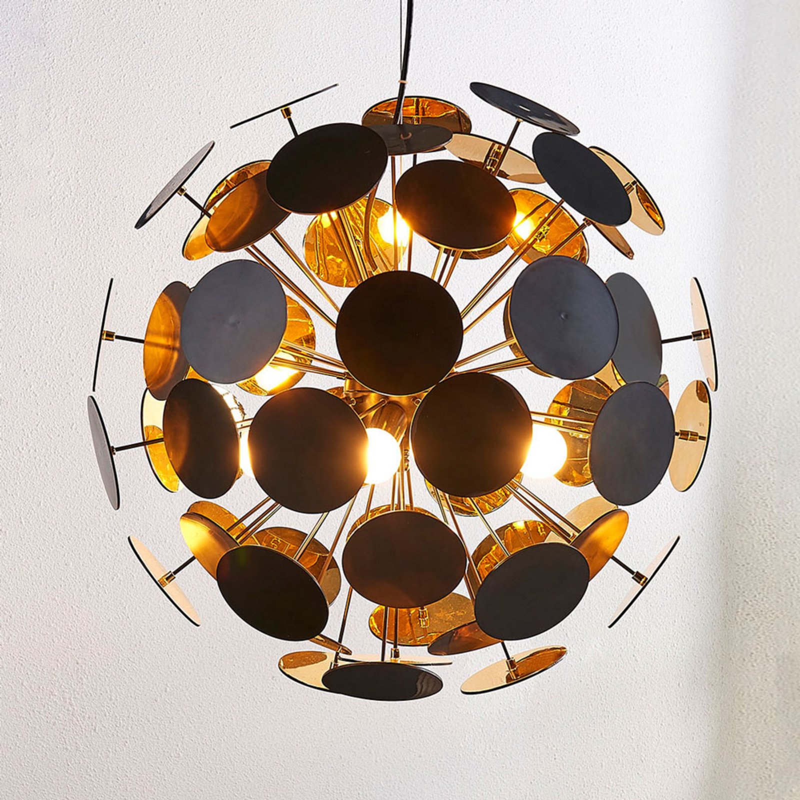 Kinan Závěsné Světlo Black/Gold - Lindby
