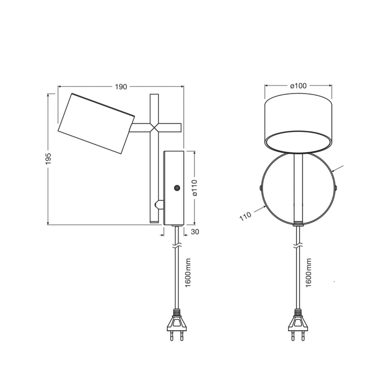OSRAM LED-Wandleuchte Decor Kyoto, schwarz, dimmbar, Stecker günstig online kaufen