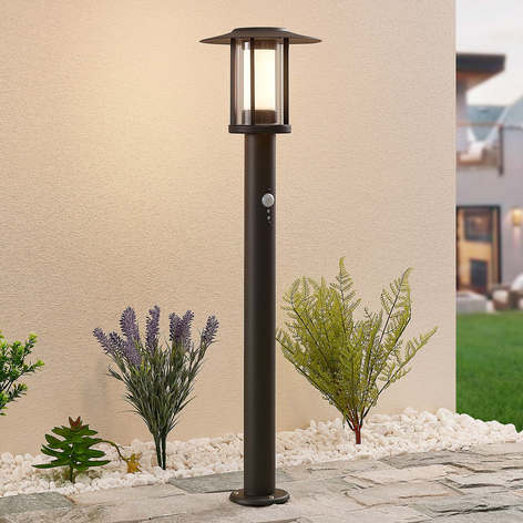 Borne lumineuse LED Gregory, gris foncé, capteur