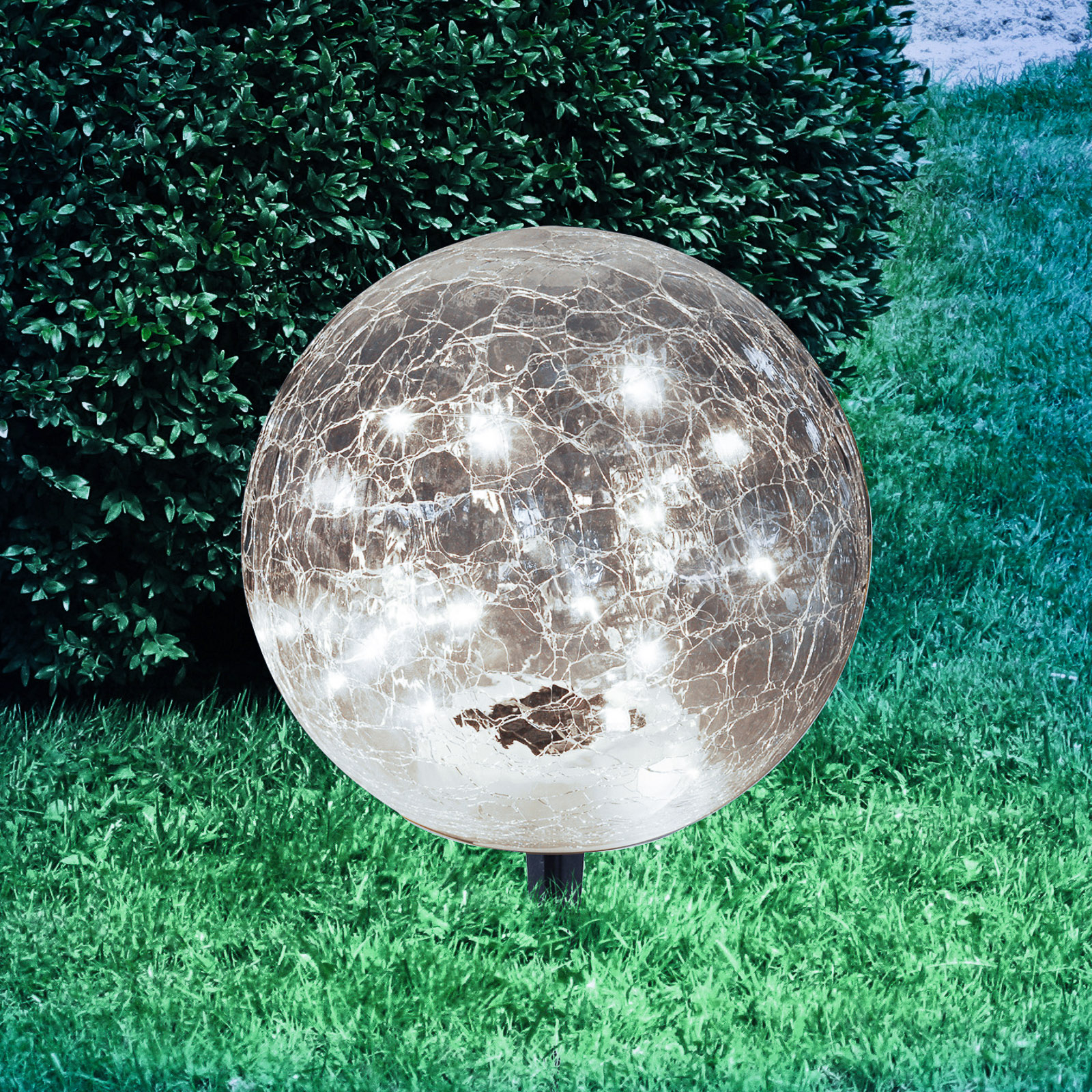 Globo Spherical solar decorative light Nurel 19.5 cm, plastic, glass, 0.06 W, H: 29 cm