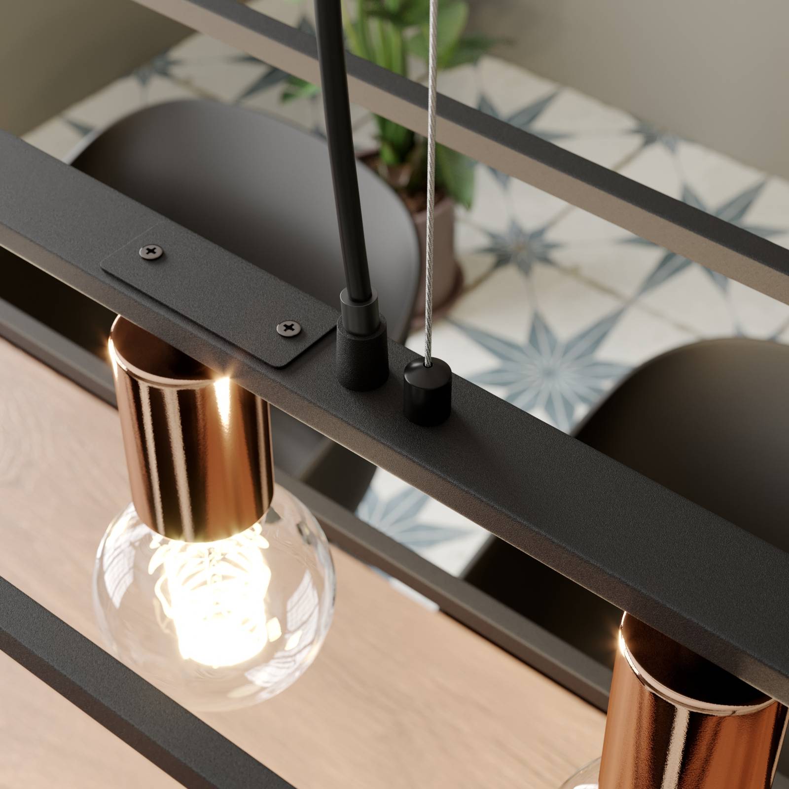 Lampa wisząca Floki prostopadłościan, 4-pkt.