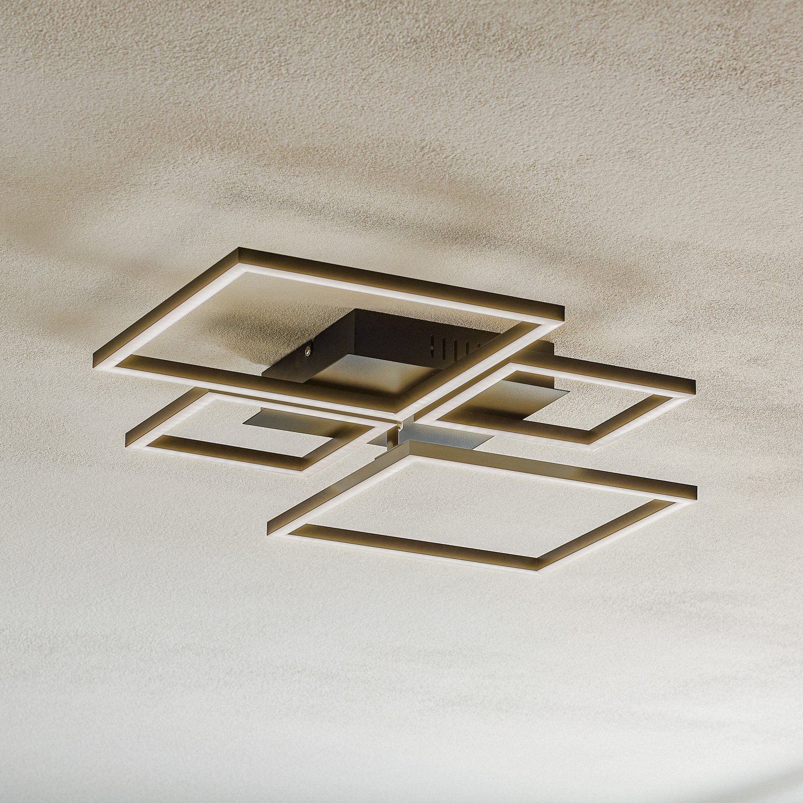 Briloner Plafonieră cu LED Frame CCT 4 lumini negru - Camera de zi / sufragerie - modern - Metal