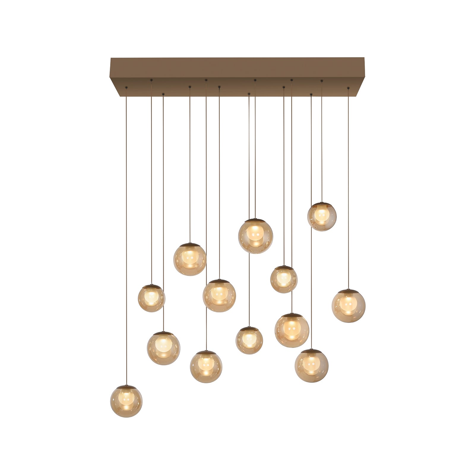 Popup LED-Hängelampe, bronze/amber, 100 cm 13-fl. - PURE Popup LED-Hängelampe, bronze/amber, 100 cm 13-fl. - PURE