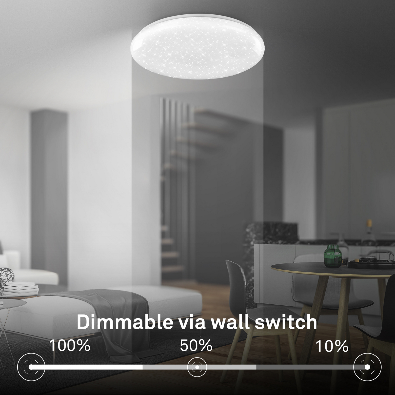 Lampa sufitowa LED Bright Sky, biała, 51 W, gwieździste niebo Lampa sufitowa LED Bright Sky, biała, 51 W, gwieździste niebo