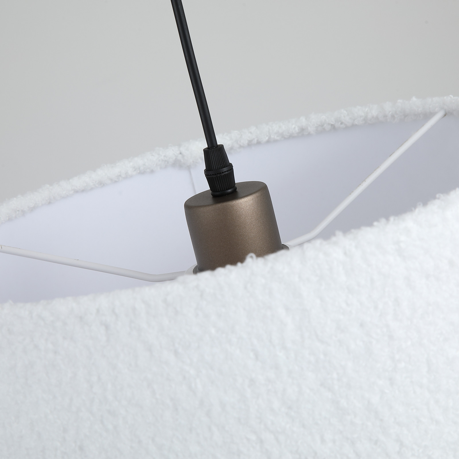 Searchlight Lampă suspendată Chelsea maro/alb Ø 35 cm țesătură - Camera de zi / sufragerie - Modern - alb maro - Țesătură / Textil