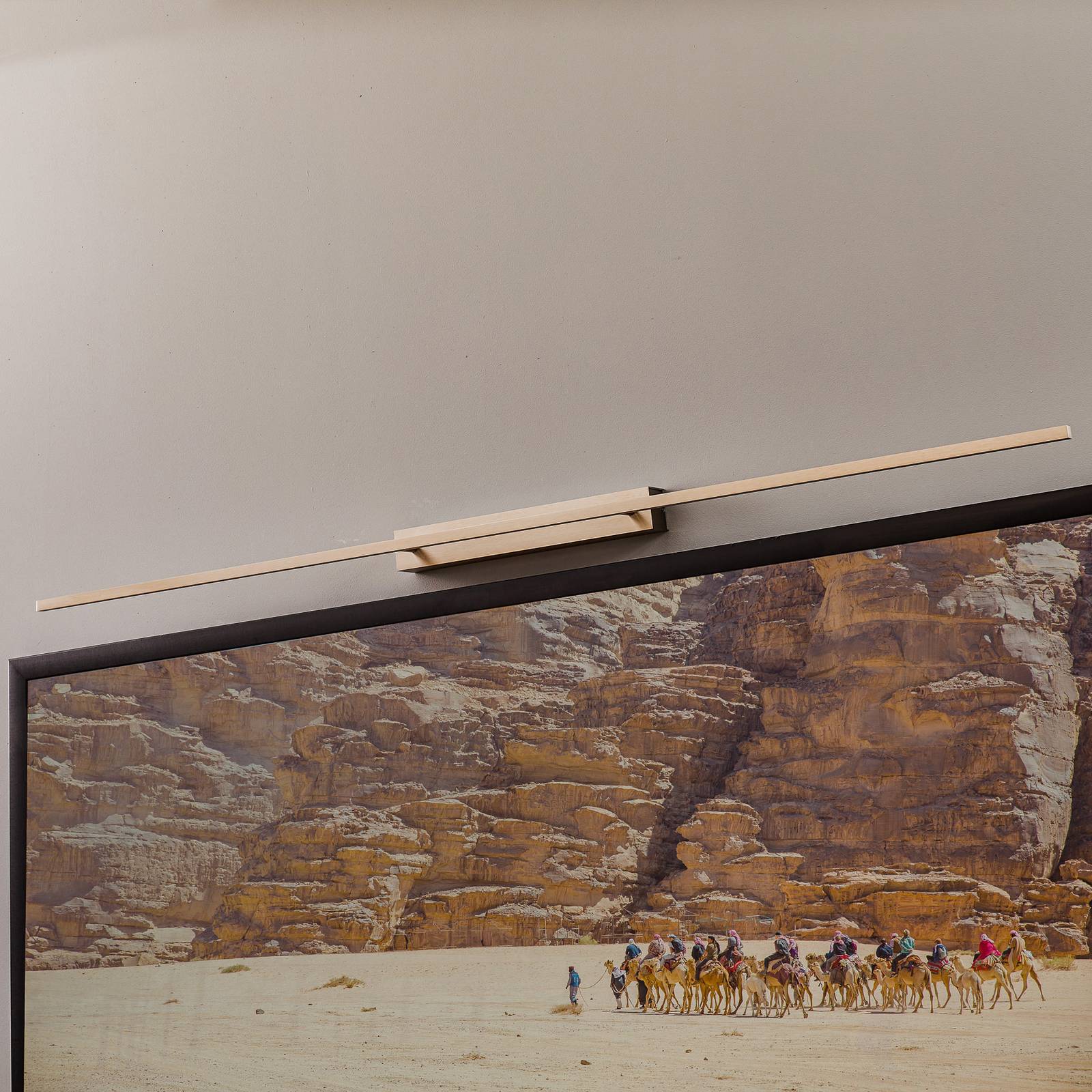 Rothfels rothfels Tolu LED schilderij verlichting, 158 cm, voor woon-/ eetkamer, aluminium, staal, messing, 31.5 W, B: H: 5.5 cm