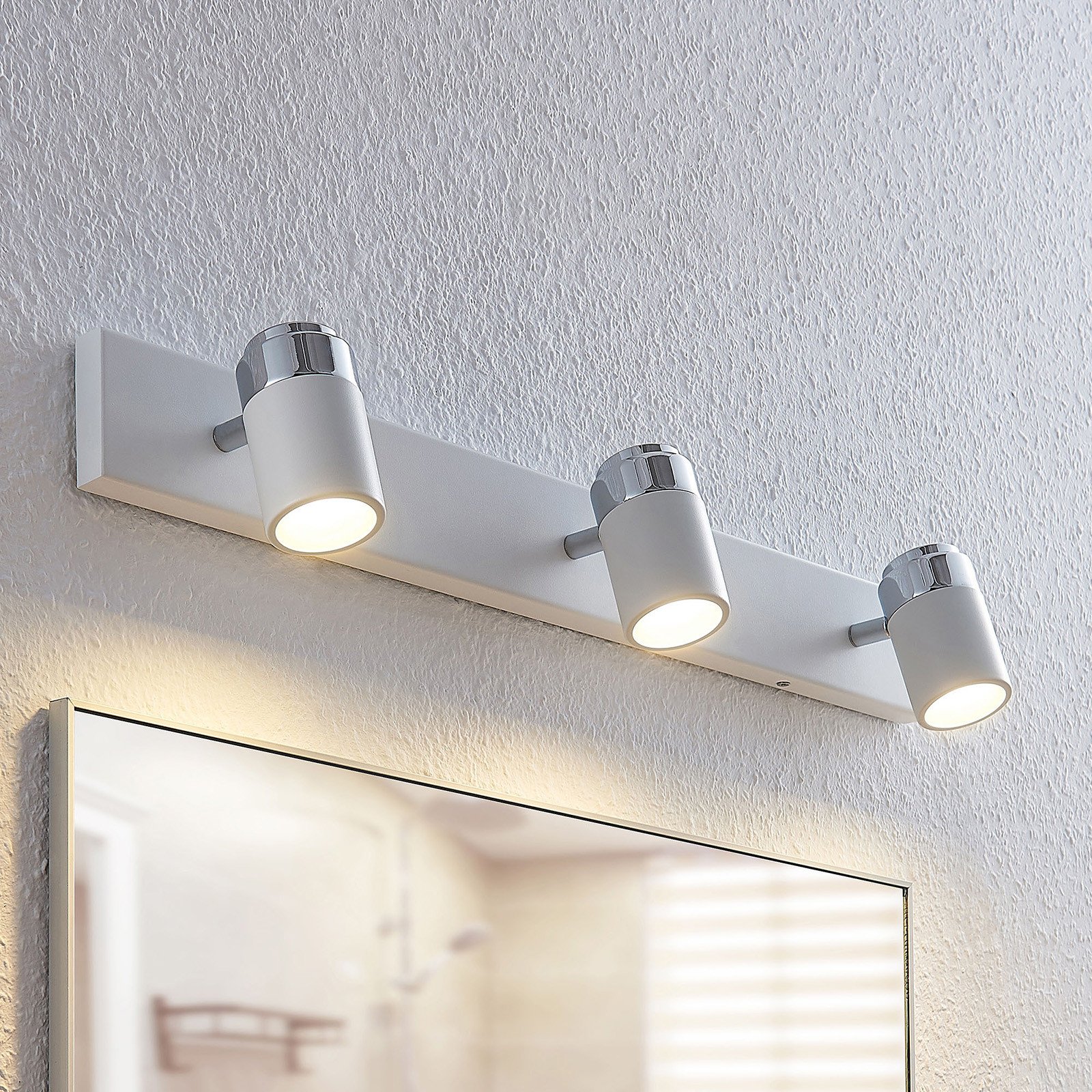 Spot Lindby Kardo 3 becuri alb metal IP44 - Baie - modern - alb crom mat