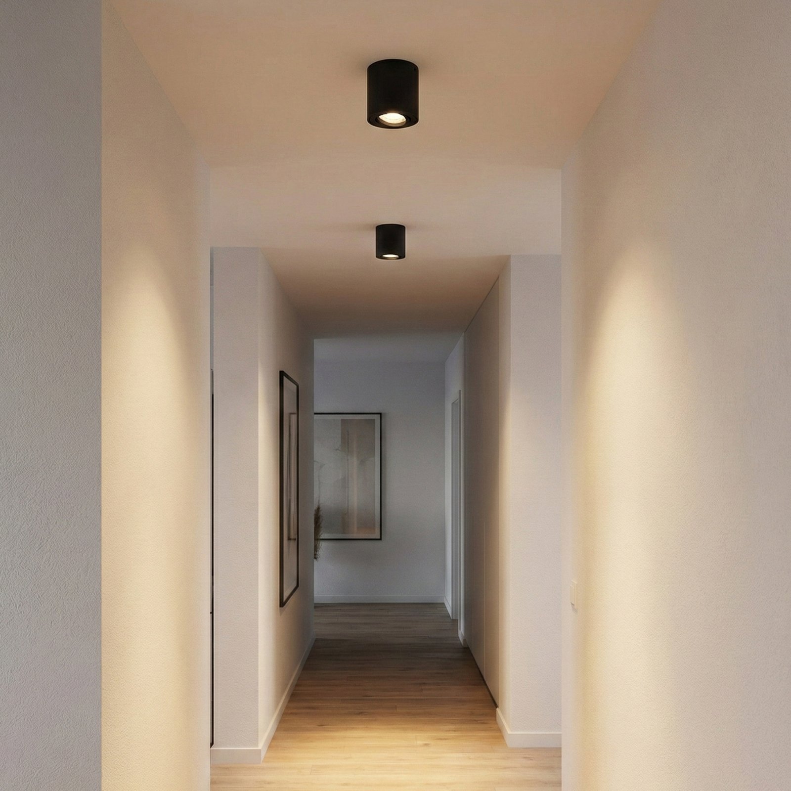 OSRAM takspotlight ROUND, svart, Ø 8 cm, metall, GU10 OSRAM takspotlight ROUND, svart, Ø 8 cm, metall, GU10