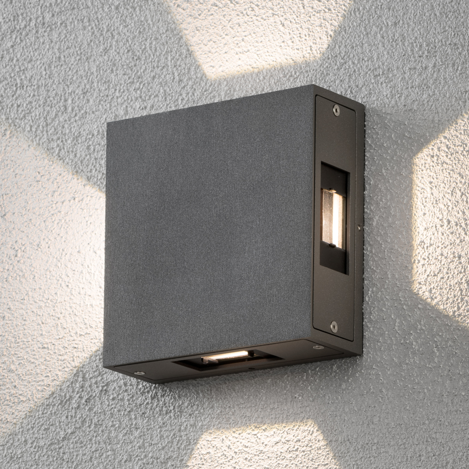 Konstmide Cremona LED outdoor wall lamp, anthracite, aluminium, glass, 3 W, energy efficiency: A+, W: 17 cm, H: 17 cm