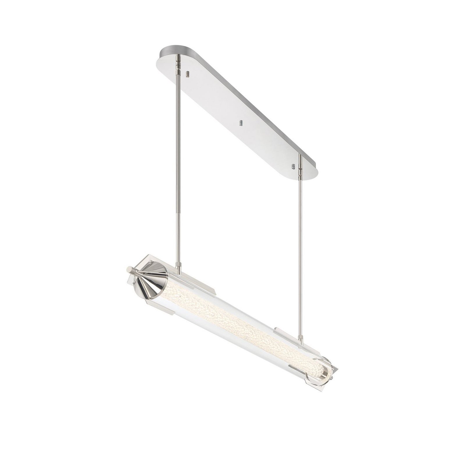 ESPADA LED pendant light, polished chrome, 122 cm, metal/glass