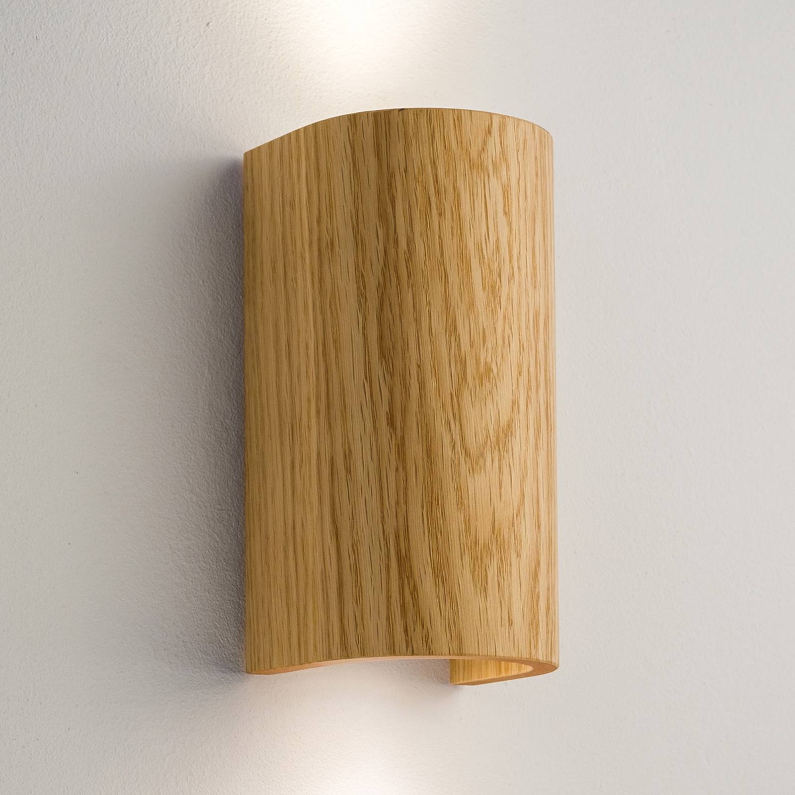 Wandlamp tube eiken 17,5 cm