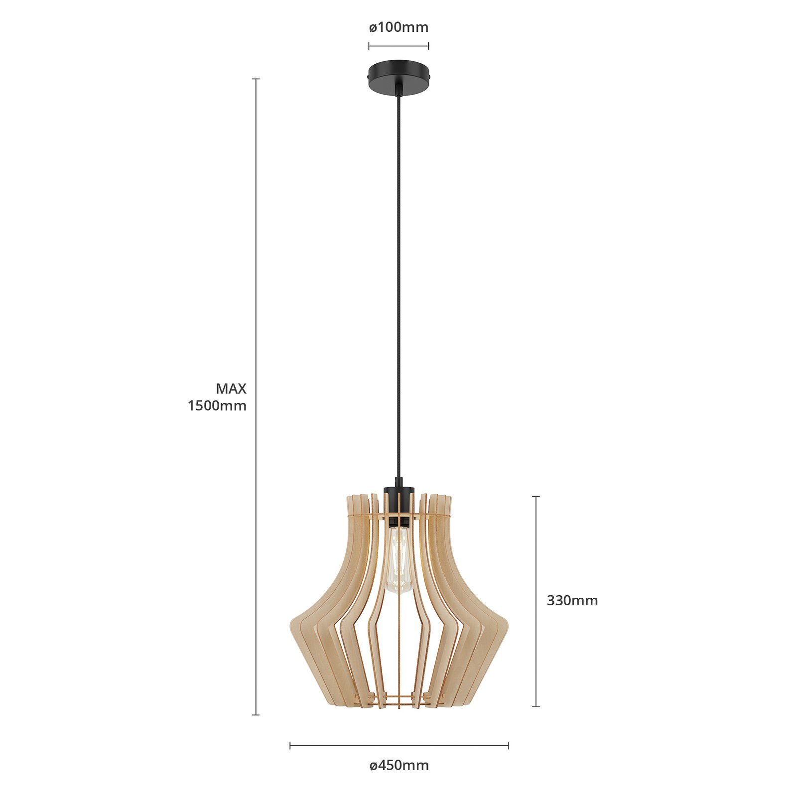 Envostar Floj hanglamp, berkenmultiplex, Ø 45cm
