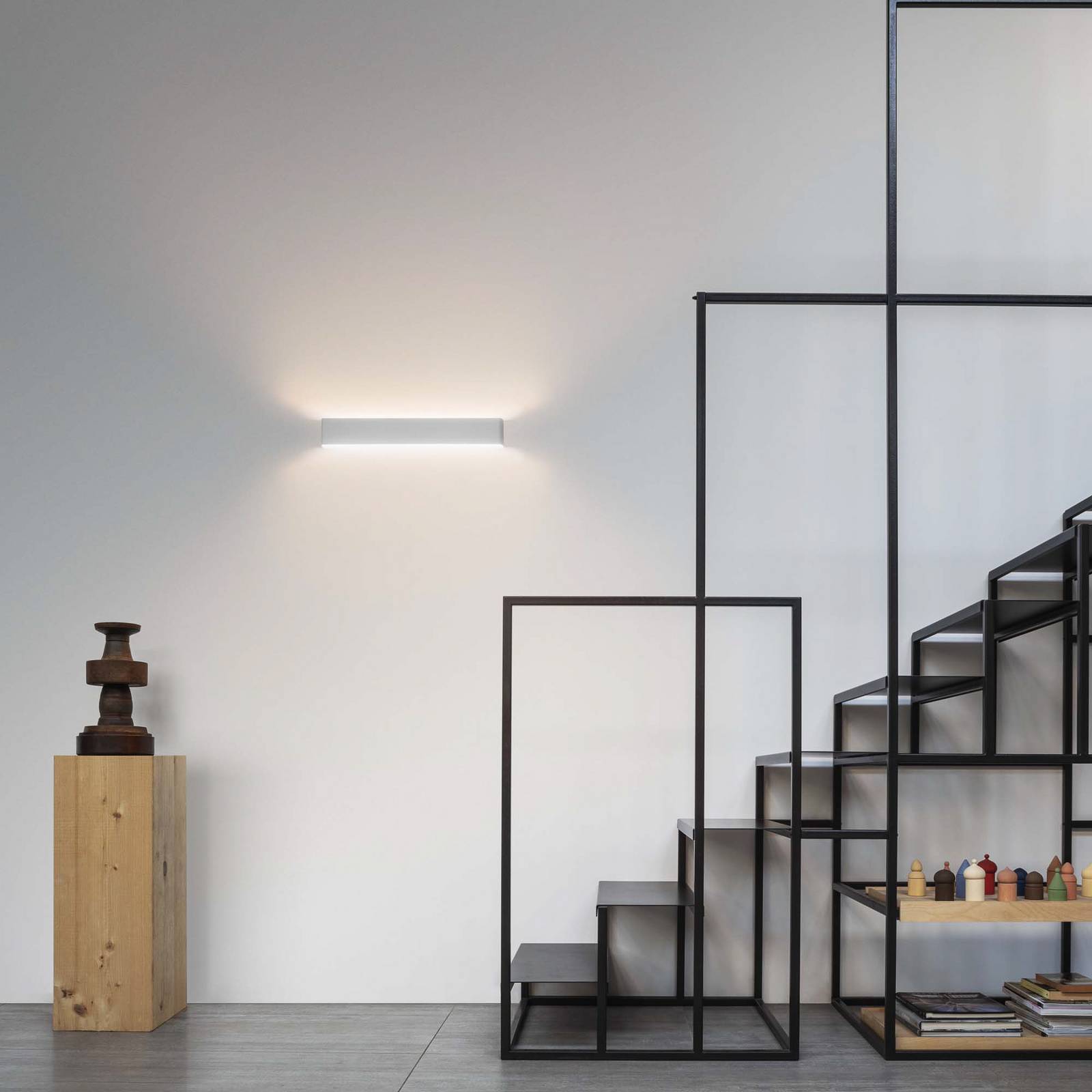 Applique murale LED IDEAL LUX Delta, blanche, largeur 30 cm, 4 000 K