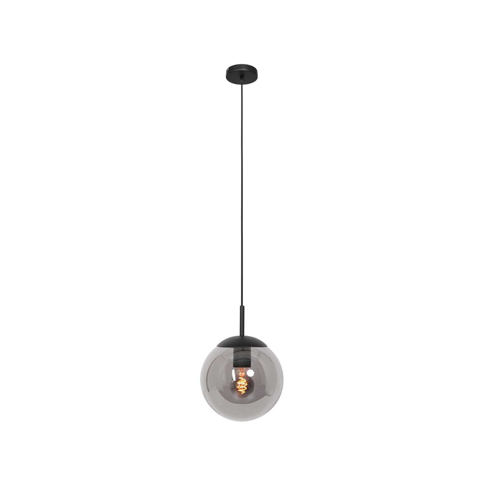 Lampada a sospensione Bollique, nero, Ø 30 cm, vetro, a 1 luce, globo