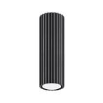Taklampe i karbon, svart, høyde 20 cm, aluminium