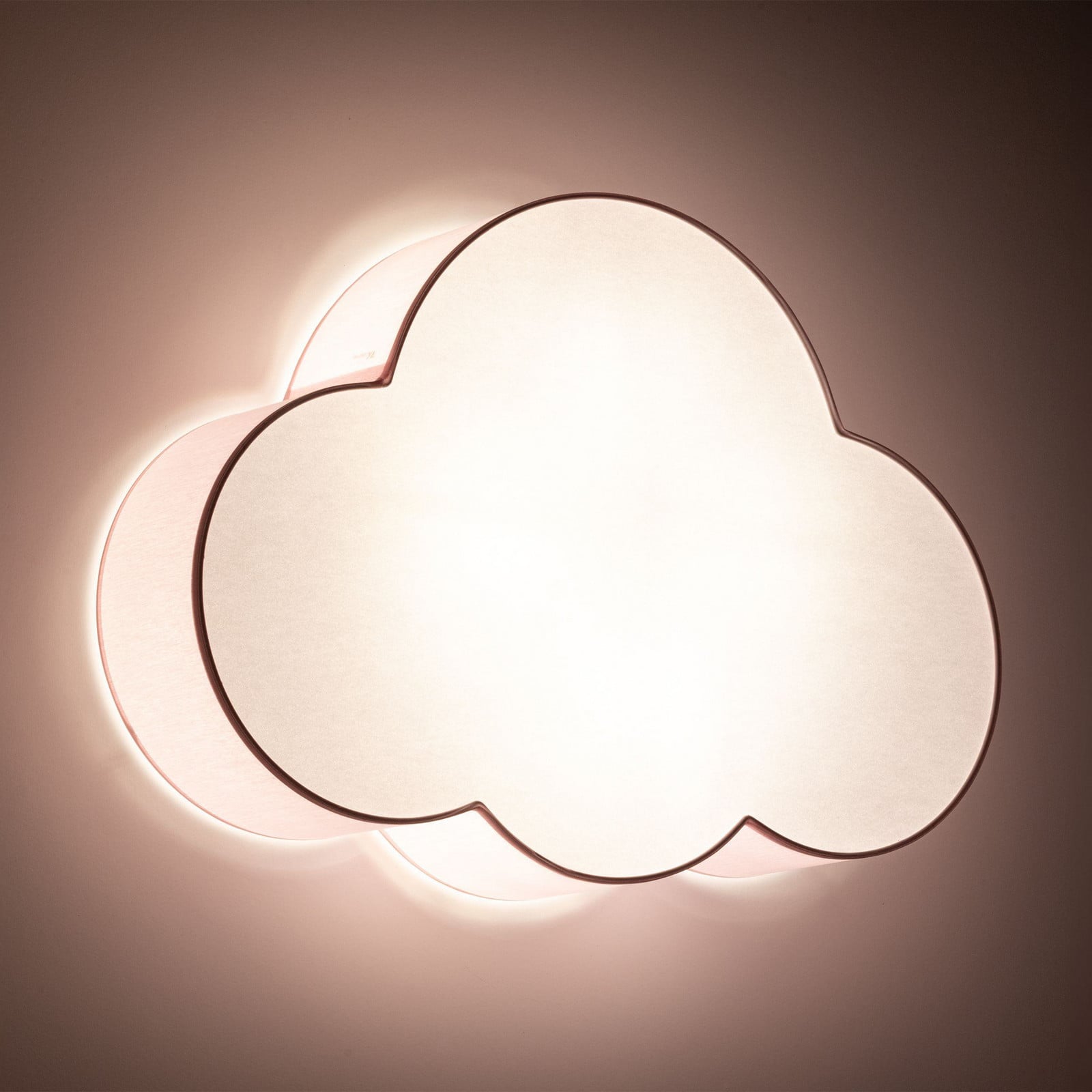 TK Lighting Plafonieră Cloud roz 63 cm lungime textil nor E27 - Camera copiilor - Viața tânără - roz alb - Țesătură / Textil