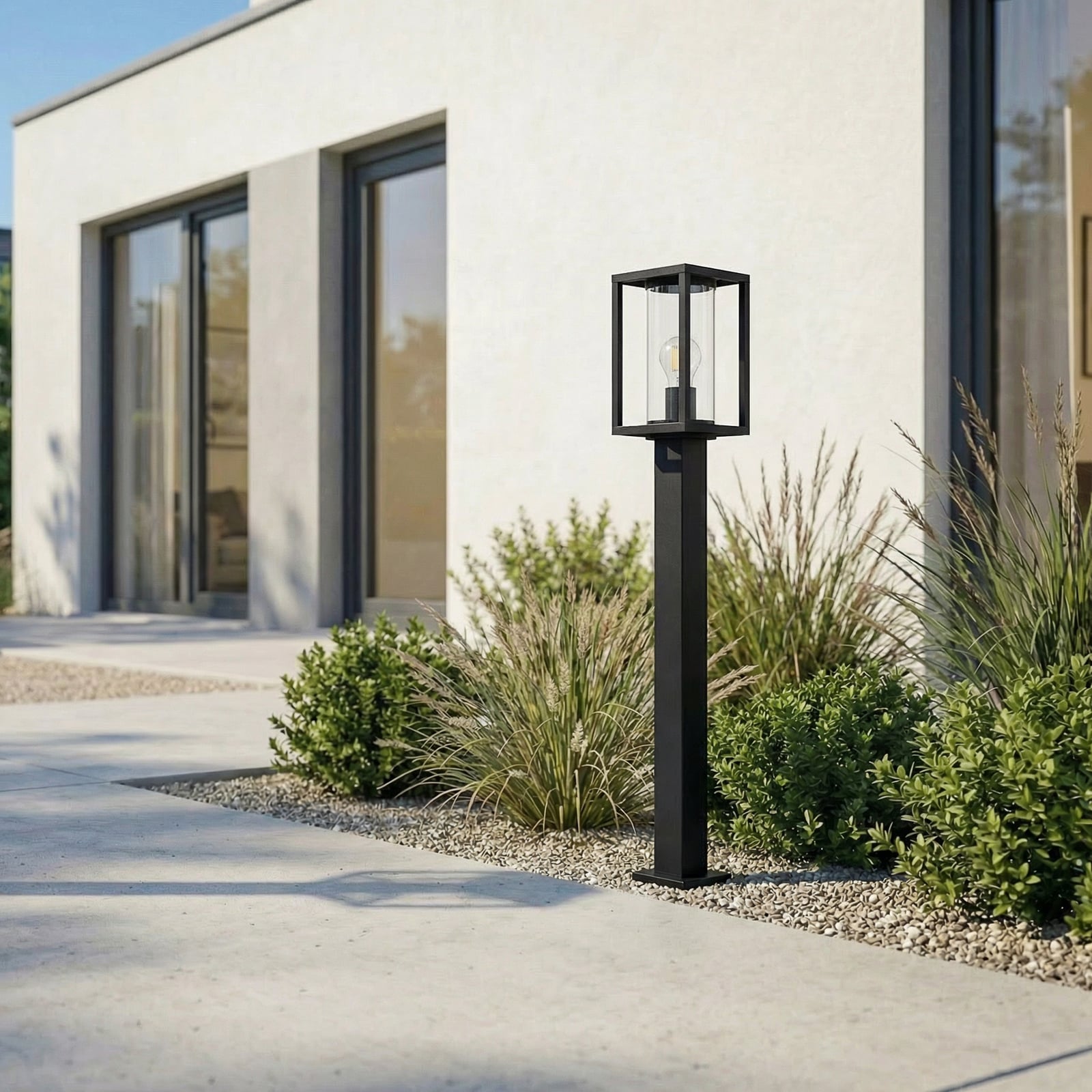 Lucande vejlampe Ferda, 100 cm, antracit, IP44