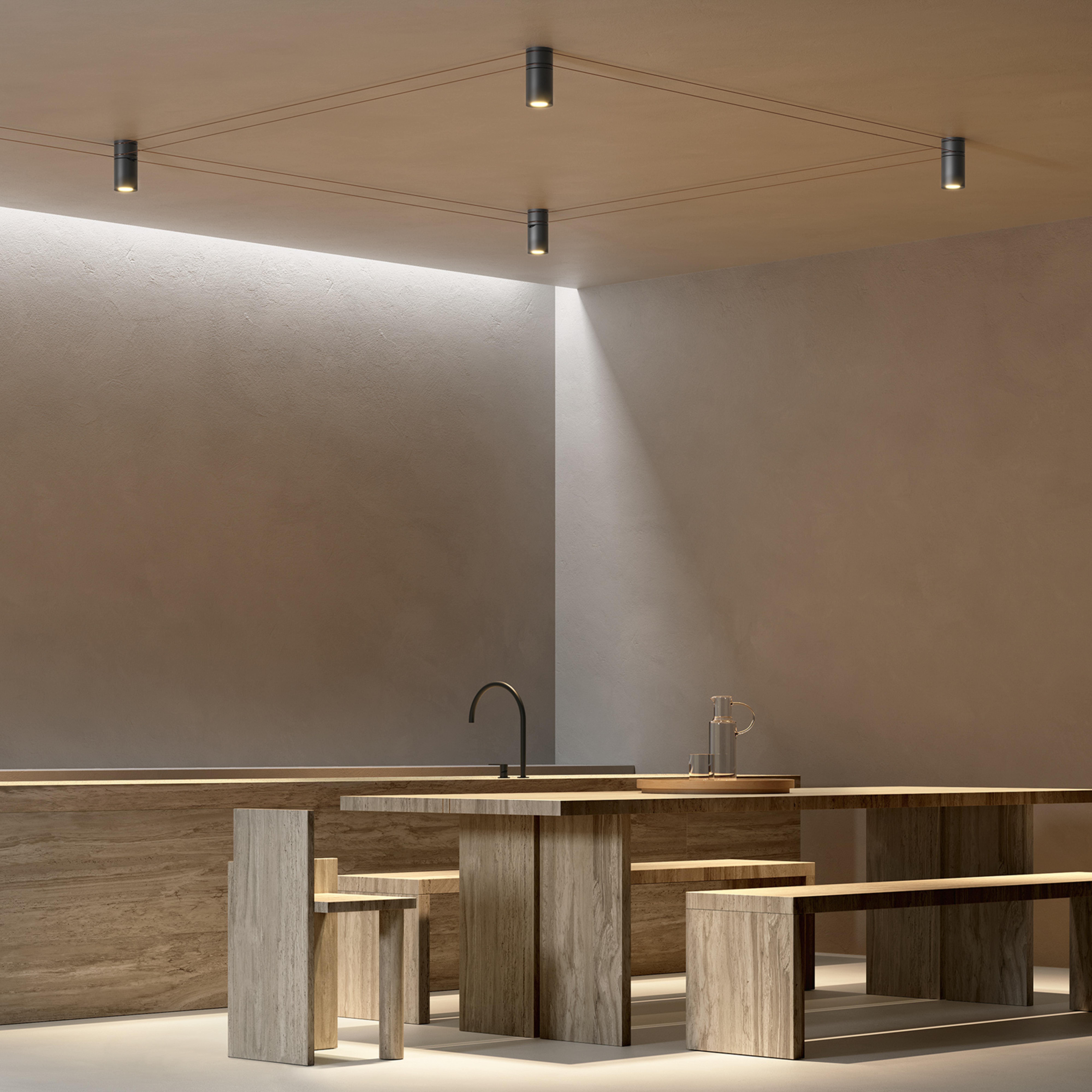 kdln Σποτ οροφής Mitos, μαύρο, Ø 8 cm, μέταλλο, ρυθμιζόμενο