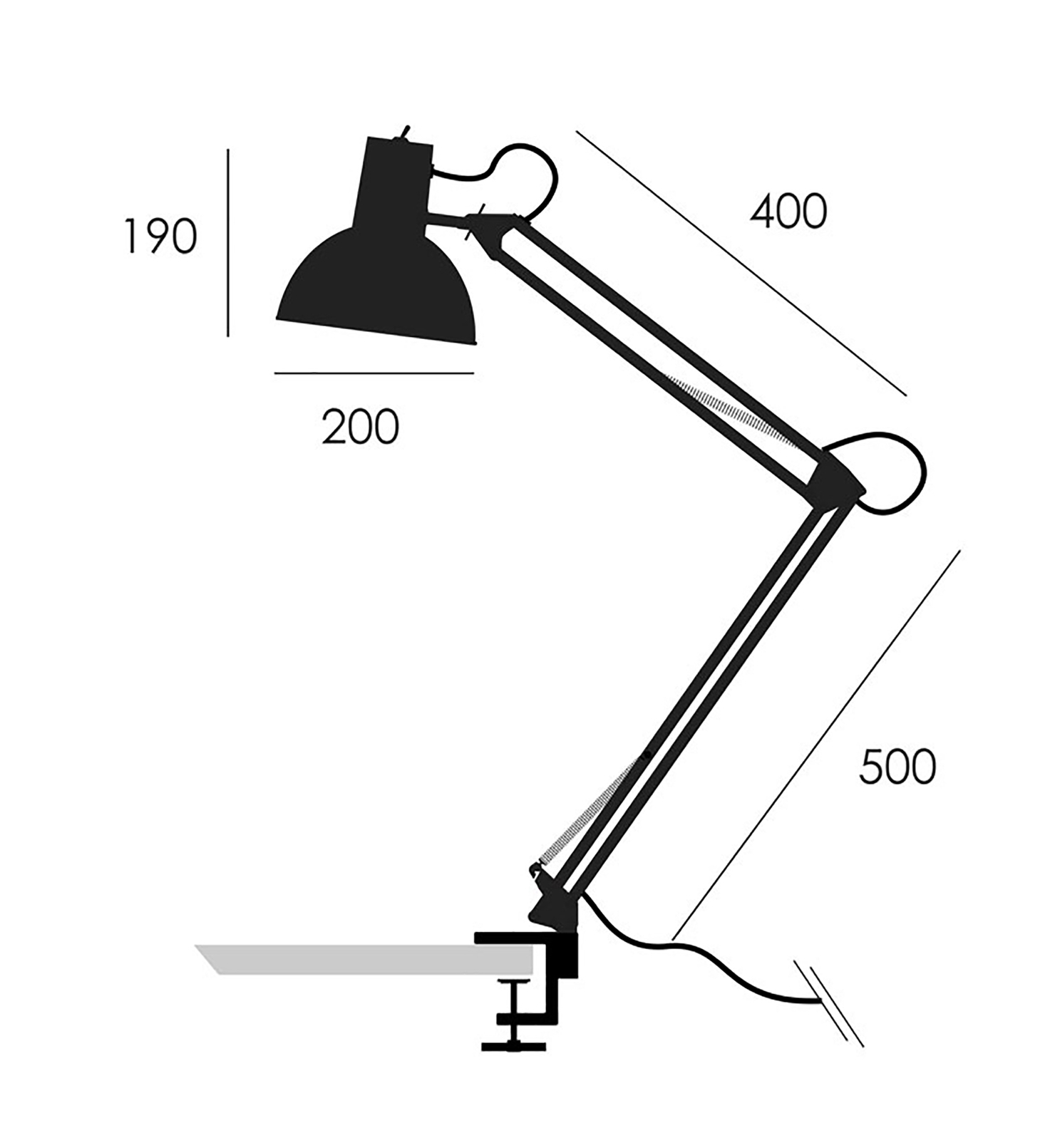 midgard-pöytälamppu klipsikiinnityksellä valkoinen