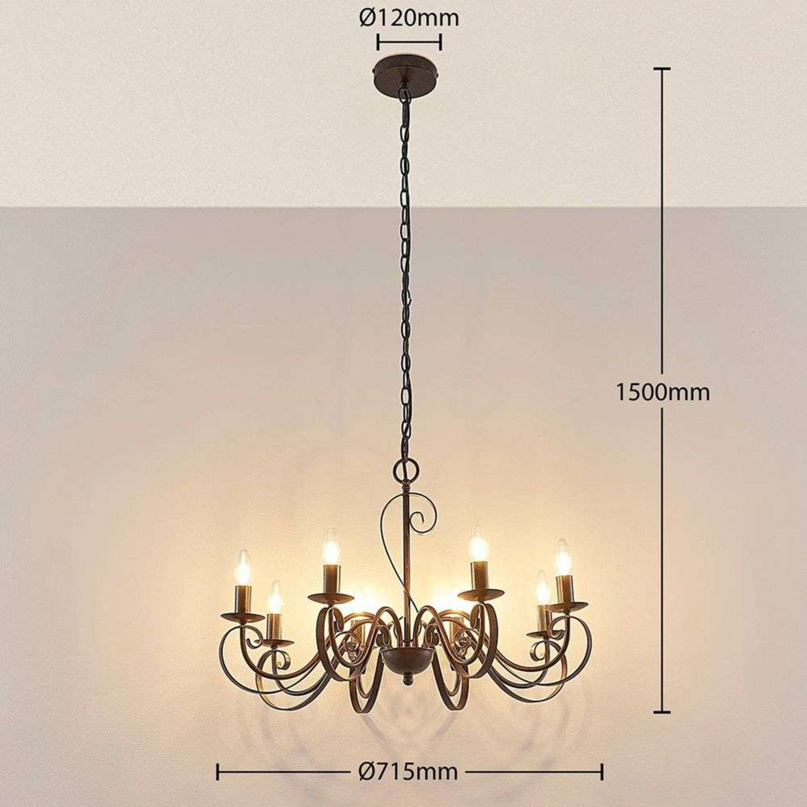 Caleb Chandelier Ø71 Rust - Lucande