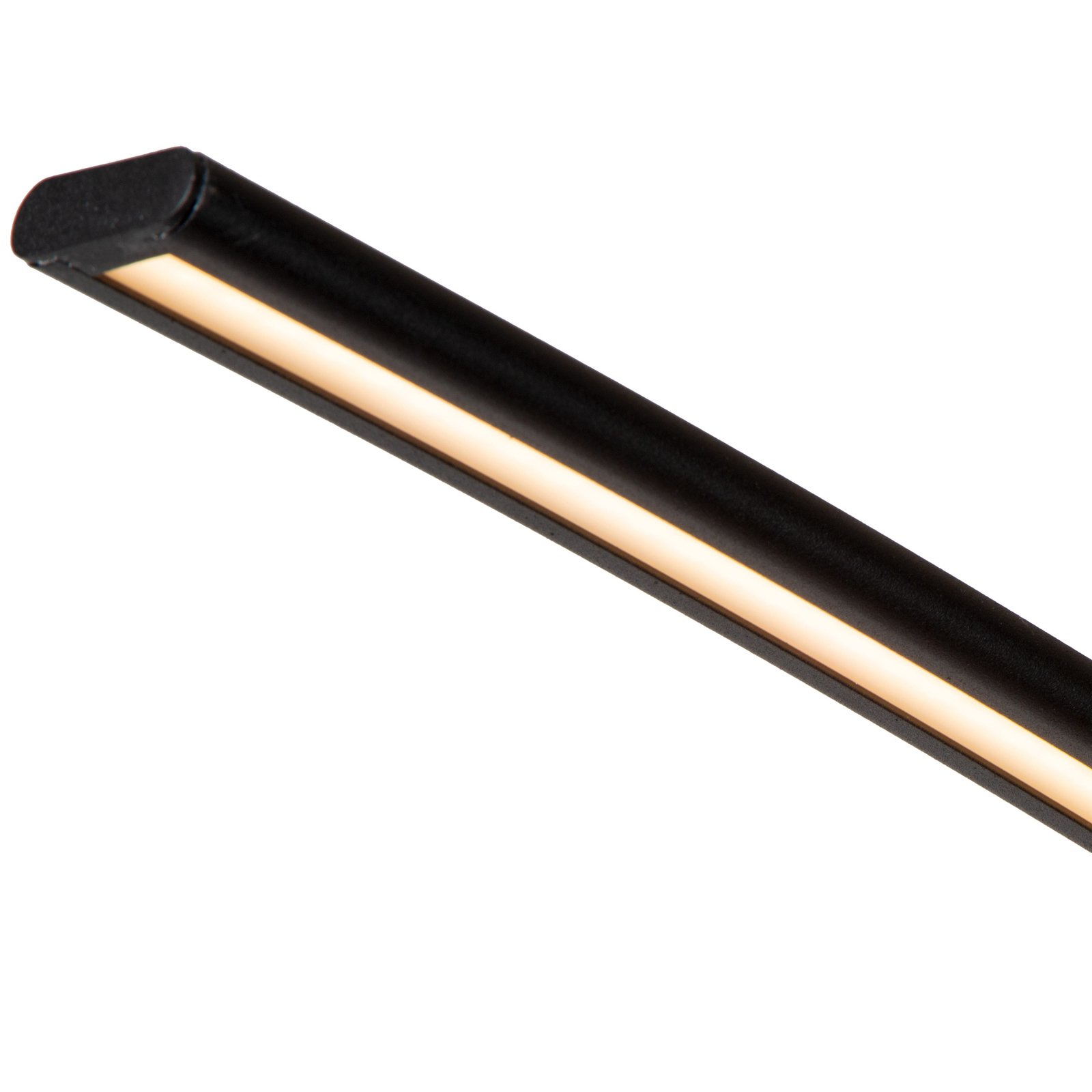 LED arc lamp Curve, black, 2700 K, height 192, dimmable