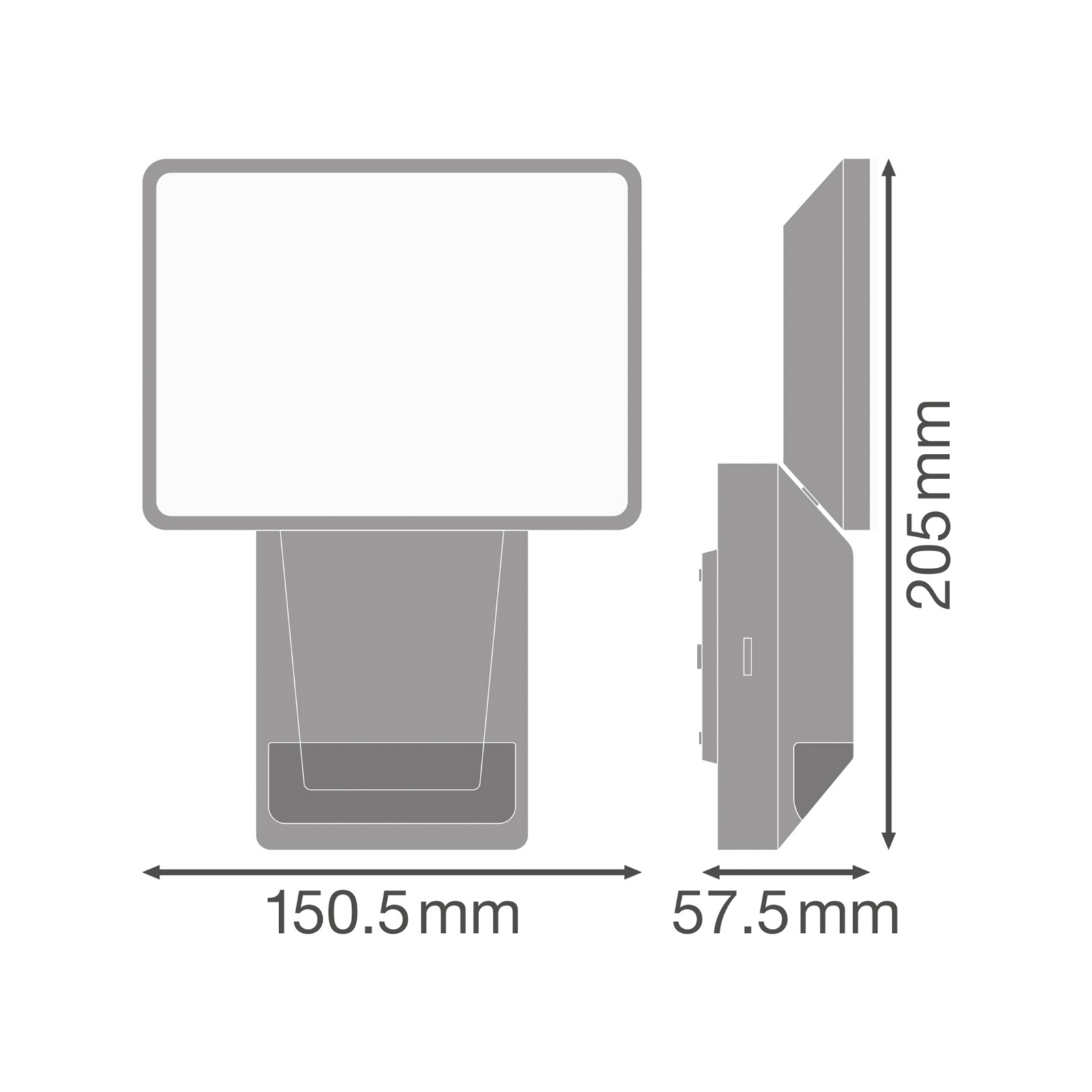 OSRAM LED-Sensor-Außenstrahler ENDURA PRO FLOOD, grau, 15 W