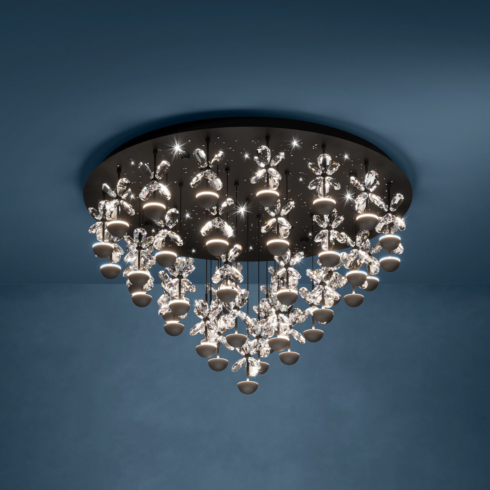 EGLO Stars Of Light Plafonieră LED Pianopoli negru Ø 78cm - Camera de zi / sufragerie - Design - negru transparent - Metal