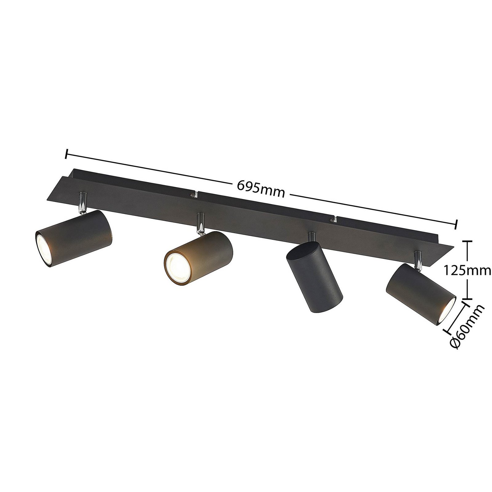 Joffrey 4 Plafonnier L70 Black - Lindby