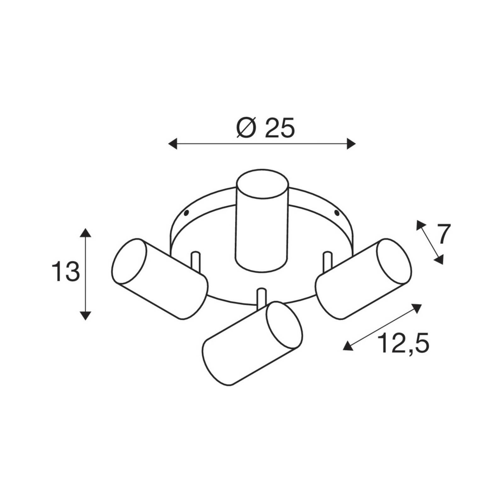 SLV Asto Tube Deckenspot GU10 4-flg. rund schwarz günstig online kaufen