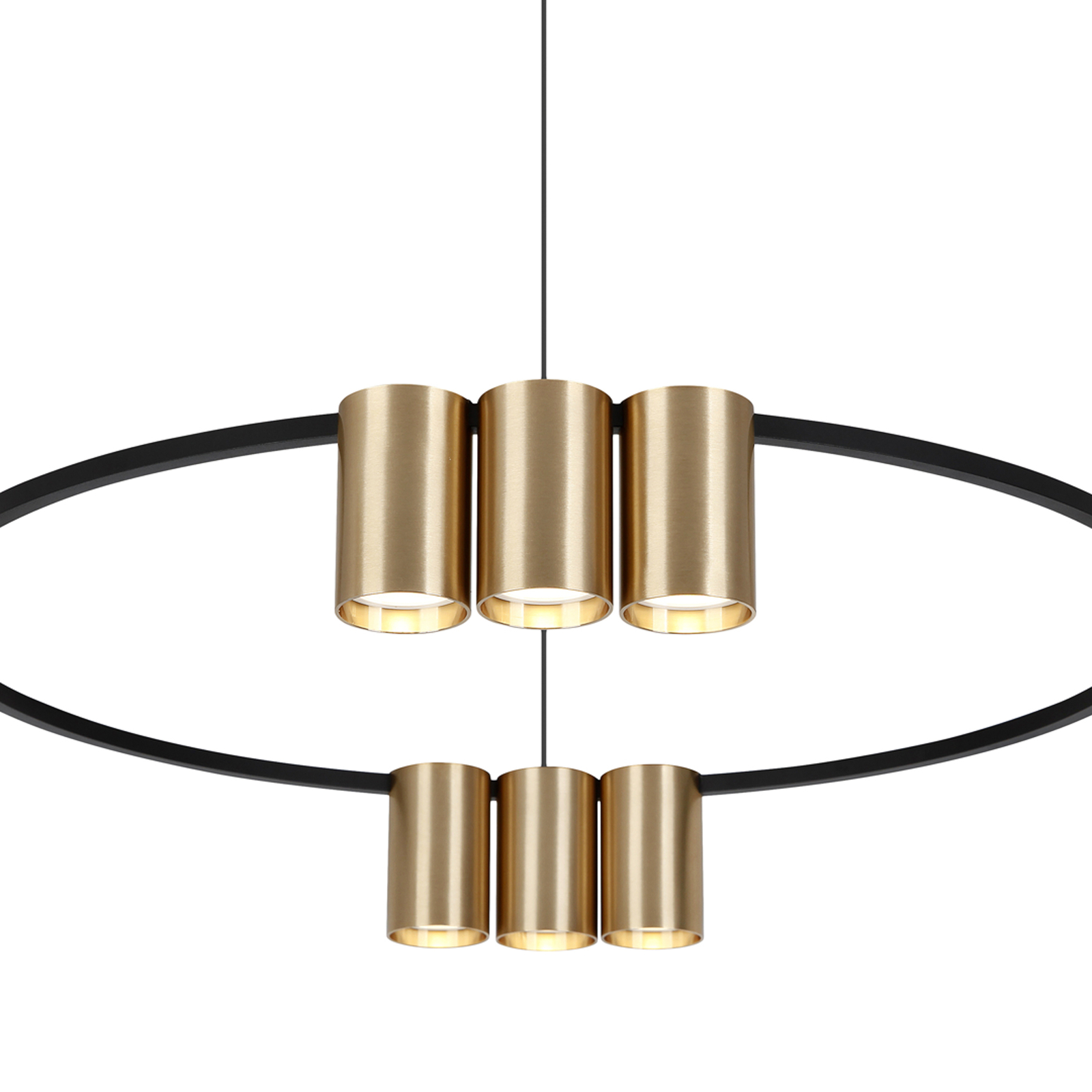 Hanglamp Genesis, aluminium, zwart/goud, 10 x GU10, Ø 60 cm