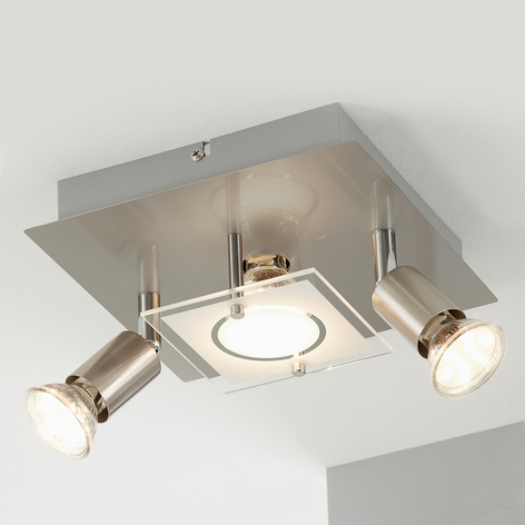 Matt vernickelte LED-Deckenlampe Start - 3-flammig