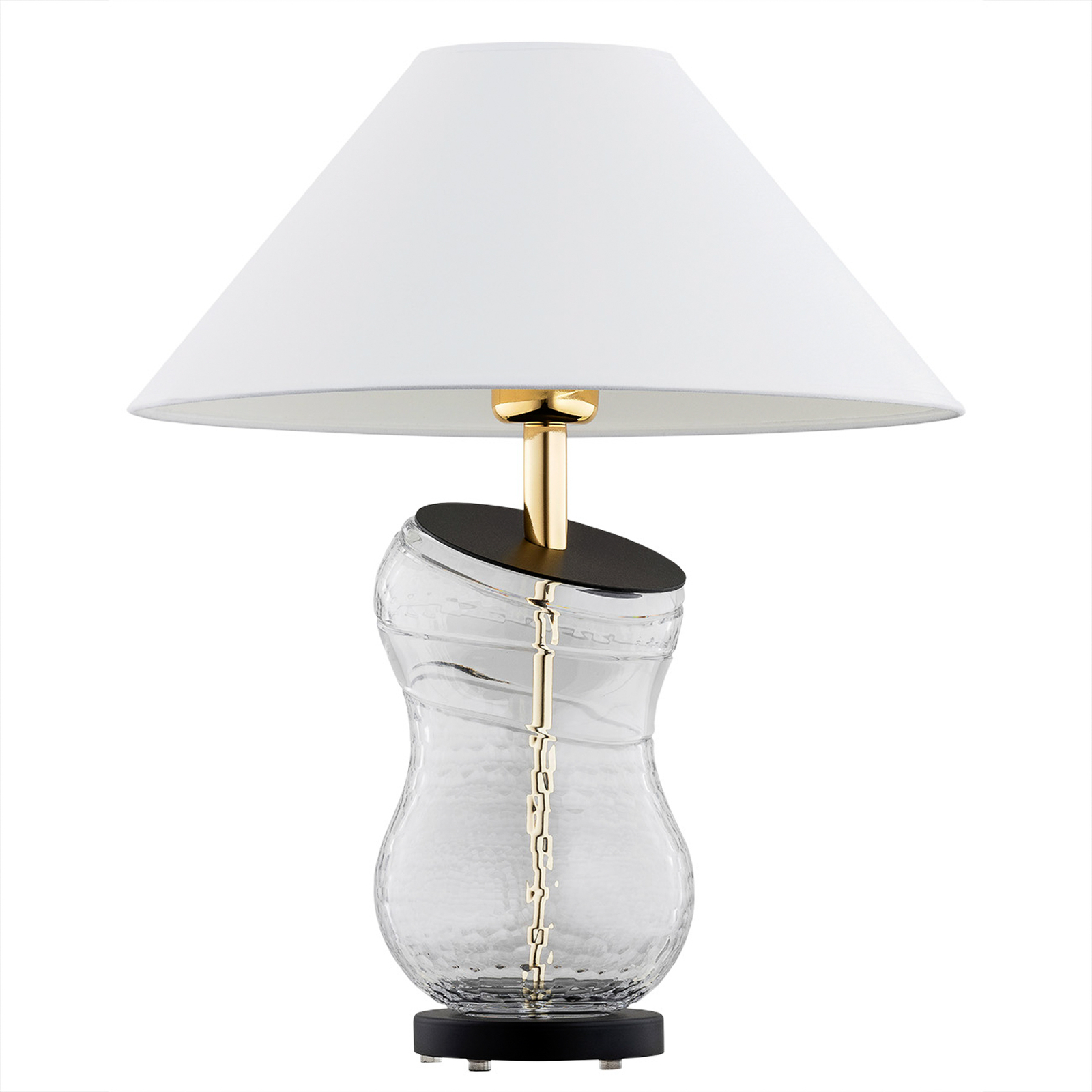 Veneto bordlampe med tekstilskjerm i hvitt