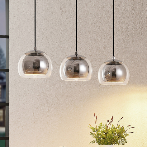 Lindby Daymien lámpara colgante, 3 luces, cromo