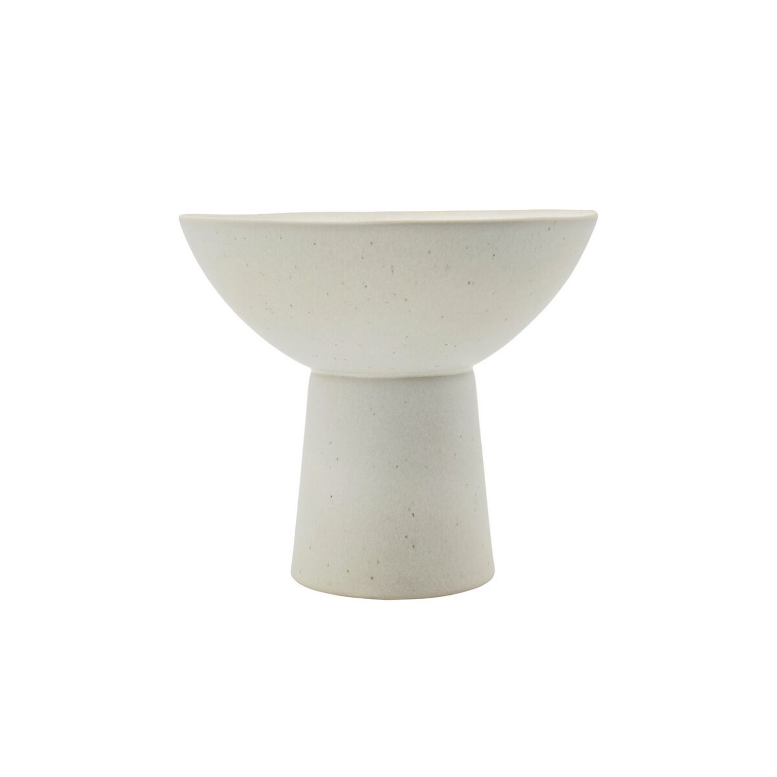 Plat à pied, Ø 20 cm, grès crème - House Doctor