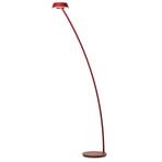OLIGO Glance LED floor lamp curved matt red
