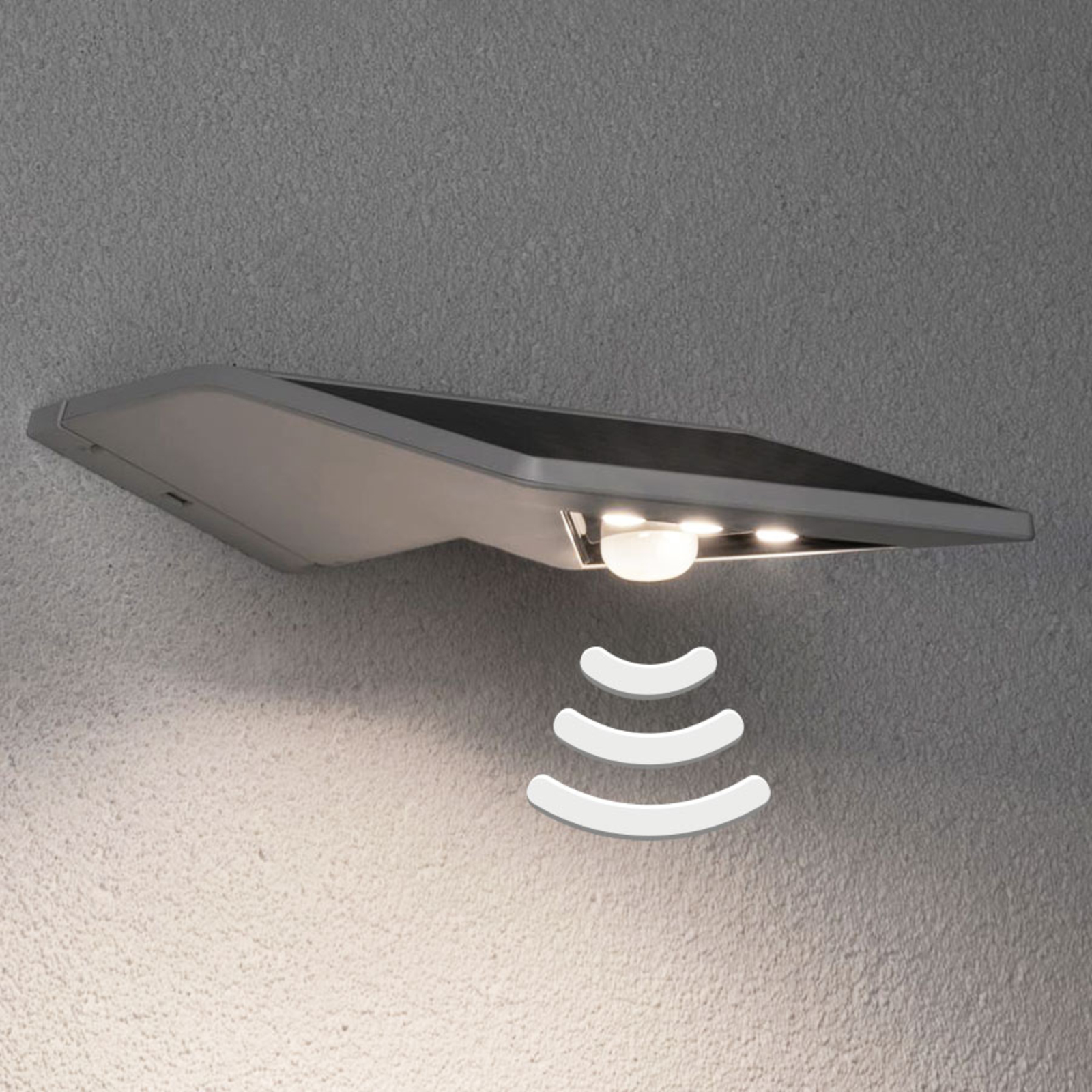 Paulmann Yoko LED solar outdoor wall light white, plastic, 1.2 W, energy efficiency: A+, W: 16 cm, H: 5.7 cm