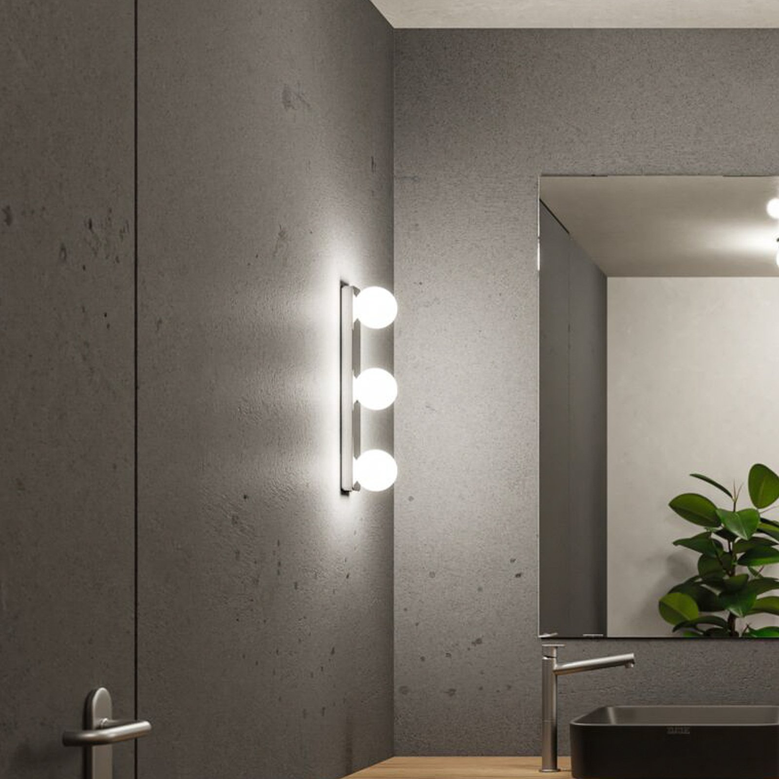 Gove 3 Wandlamp IP44 Dim. Chroom/Satin - Paulmann