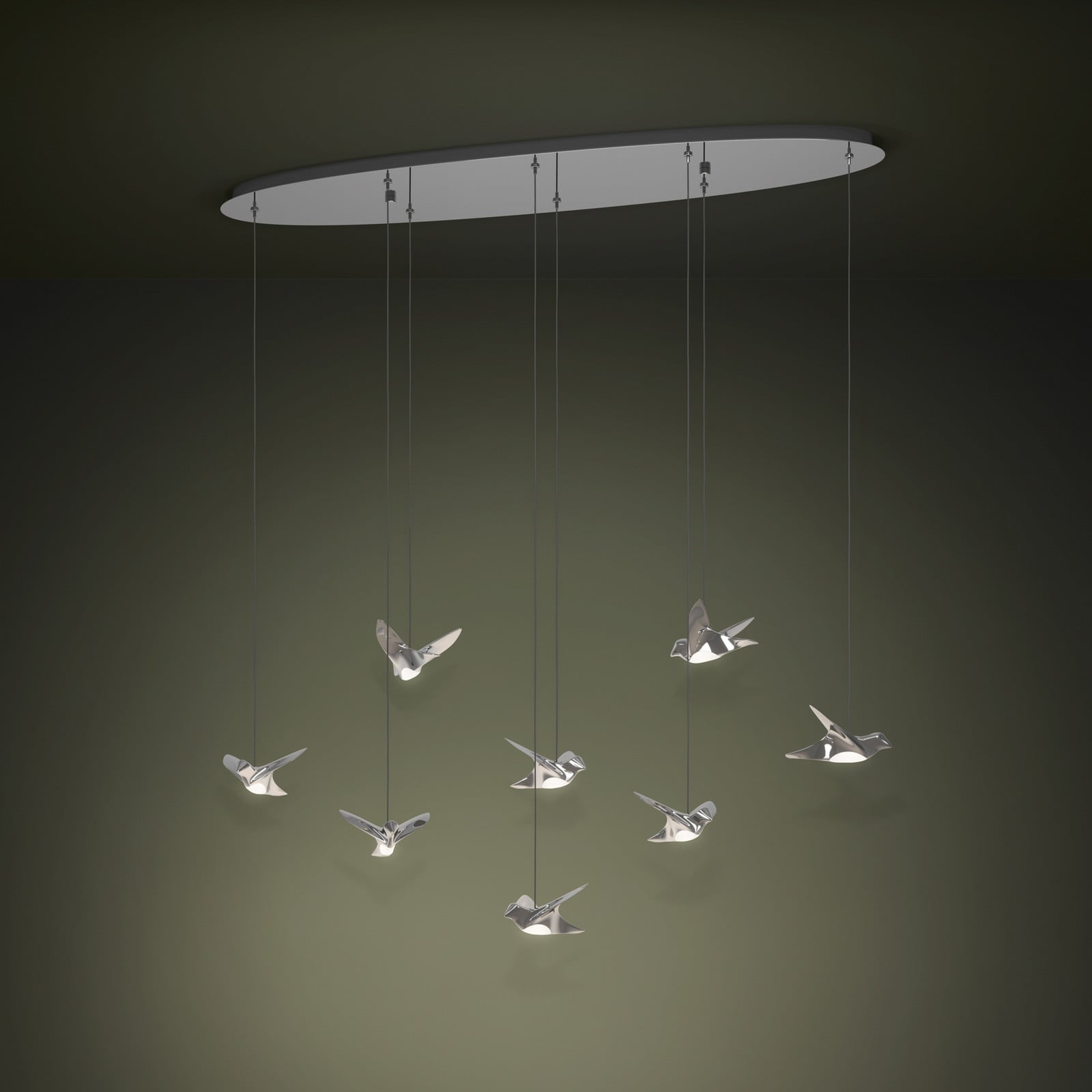 Lampă suspendată LED EGLO Stars of Light Paratebueno crom 8 becuri. - Camera de zi / sufragerie - Design - Metal