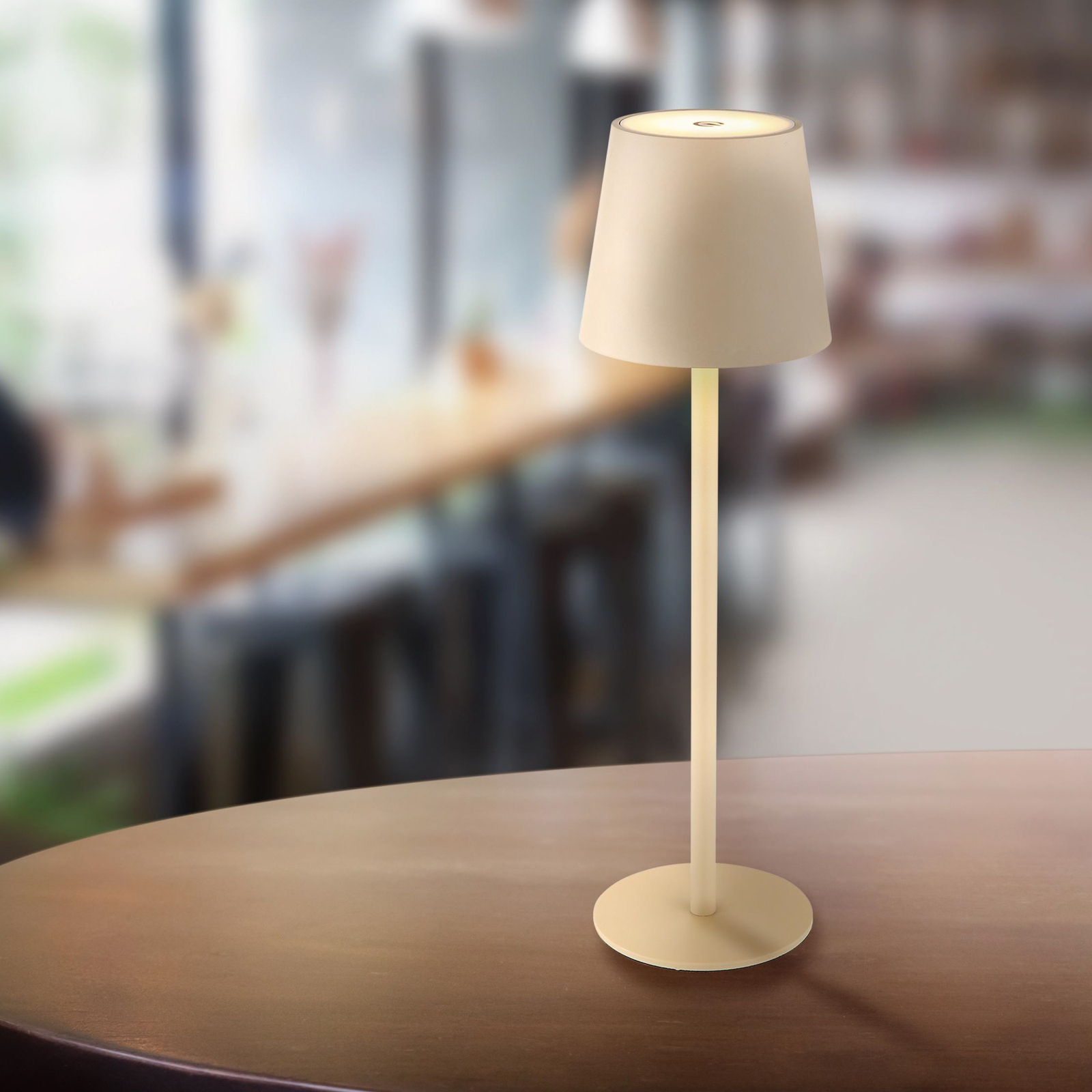 LED table lamp Vannie, sand-coloured Height 36 cm, CCT