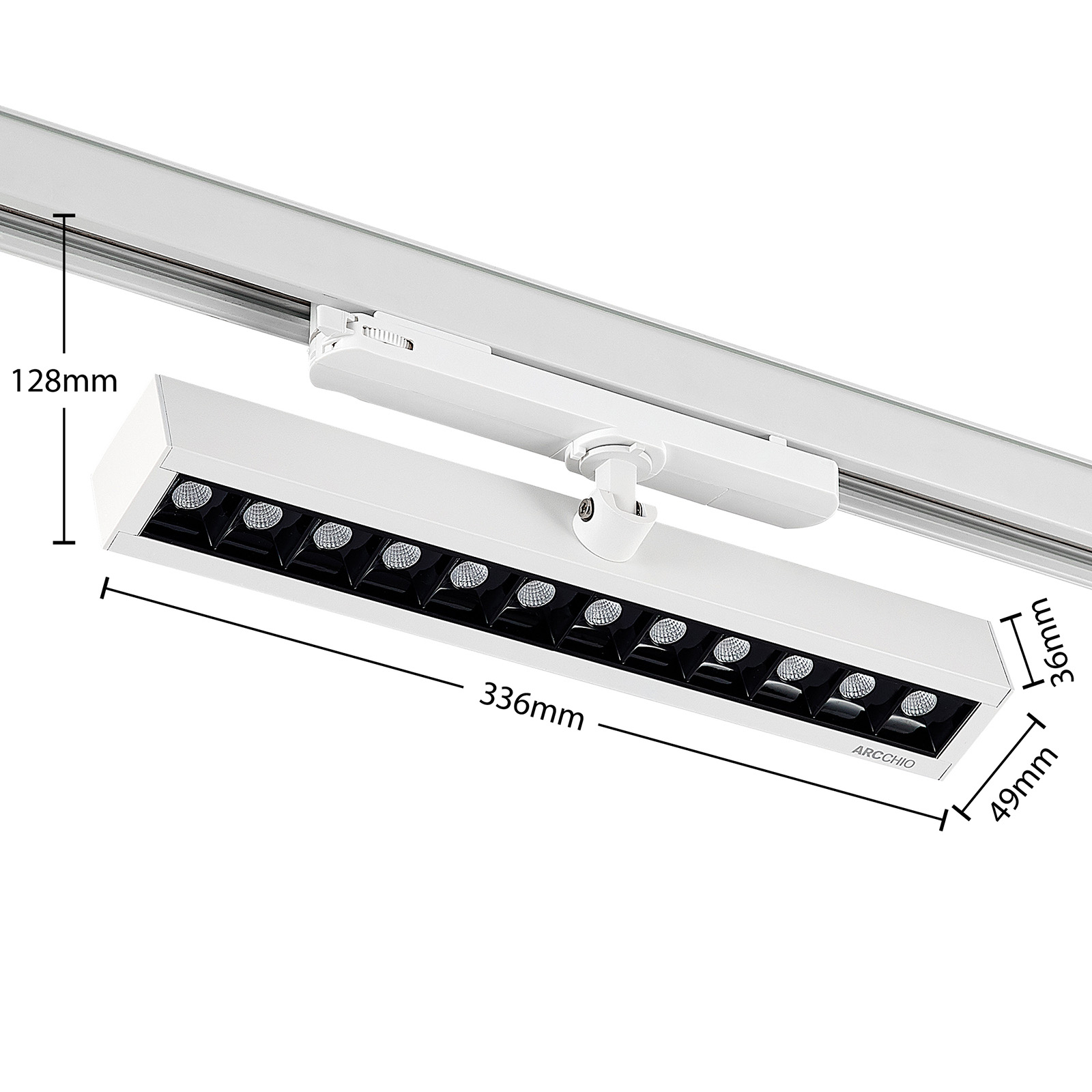 Arcchio Millay koľajnicové LED svetlo biele 3 000K